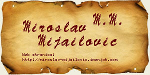 Miroslav Mijailović vizit kartica